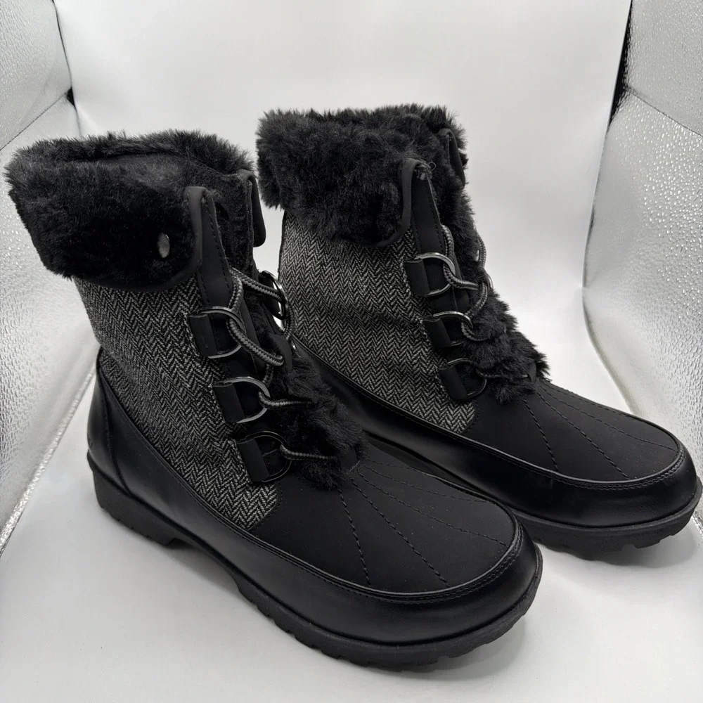 *New in Box* JBU Northgate Herringbone Booties with Faux‎ Fur, Women's Size 9